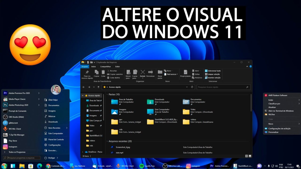 Como Alterar O Botão Iniciar O Menu Iniciar E A Barra De Tarefas No Windows 11 Átila Felipe 9859